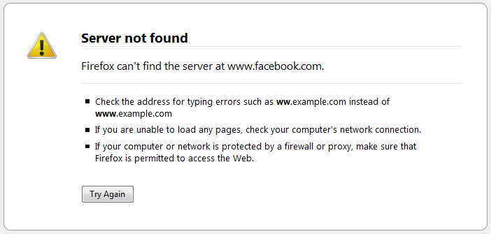 Facebook.com blocked