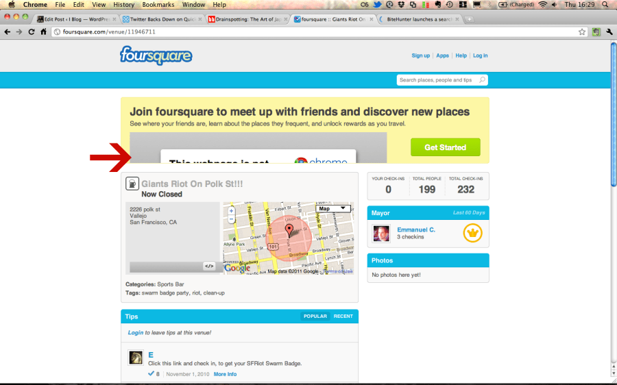 Foursquare without Facebook