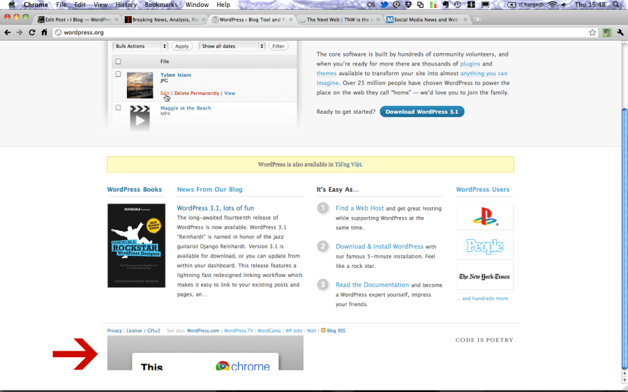 WordPress.org without Facebook