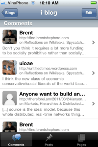 WordPress iPhone App